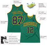 Custom Personalized Navy-Gold Kelly Green Basketball Jersey with Name & Number - Authentic Throwback Design Personalized