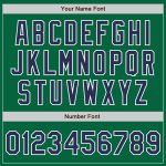 Custom Name Number Two Tone Bomber Varsity Letterman Jacket Kelly Green Navy White Full-Snap Personalized Kelly Green Navy-White