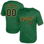 Custom Name & Number Kelly Green Navy-Yellow Mesh Authentic Throwback Baseball Jersey - Personalized Team Gear Personalized