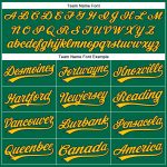 Custom Team Name Number Performance Vapor Golf Polo Shirt Kelly Green Navy Yellow Personalized Kelly Green Navy-Yellow Performance