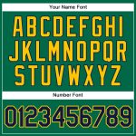 Custom Team Name Number Performance Vapor Golf Polo Shirt Kelly Green Navy Yellow Personalized Kelly Green Navy-Yellow Performance