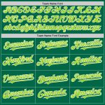 Personalized Gradient 3D Pattern Twinkle Star Baseball Jersey in Kelly Green and White with Custom Name and Number Personalized