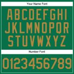 Custom Name and Number Personalized Baseball Jersey in Kelly Green and Old Gold - Authentic Team Apparel Personalized Kelly