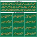 Custom Name and Number Personalized Baseball Jersey in Kelly Green and Old Gold - Authentic Team Apparel Personalized Kelly