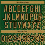 Custom Name and Number Personalized Leopard Print Baseball Jersey - 3D Pattern Design in Kelly Green and Old Gold-Black Personalized