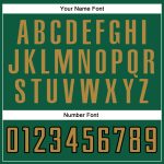 Personalized Kelly Green Authentic Baseball Jersey in Old Gold and Black Personalized Kelly Green Old Gold-Black Authentic