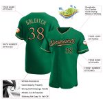 Custom Name and Number Kelly Green Black Old Gold Authentic Baseball Jersey - Personalize Your Team Gear Personalized Kelly