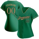 Custom Name and Number Kelly Green Black Old Gold Authentic Baseball Jersey - Personalize Your Team Gear Personalized Kelly