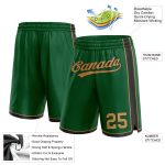 Custom Name and Number Personalized Basketball Shorts in Kelly Green and Old Gold/Black Personalized Kelly Green Old Gold-Black