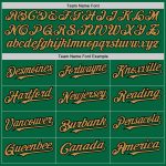 Personalized Baseball Jersey with Custom Name and Number in Kelly Green and Old Gold-Black Raglan Sleeves Personalized Kelly