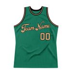 Personalized Kelly Green Basketball Jersey - Authentic Throwback in Old Gold and Black Personalized Kelly Green Old Gold-Black