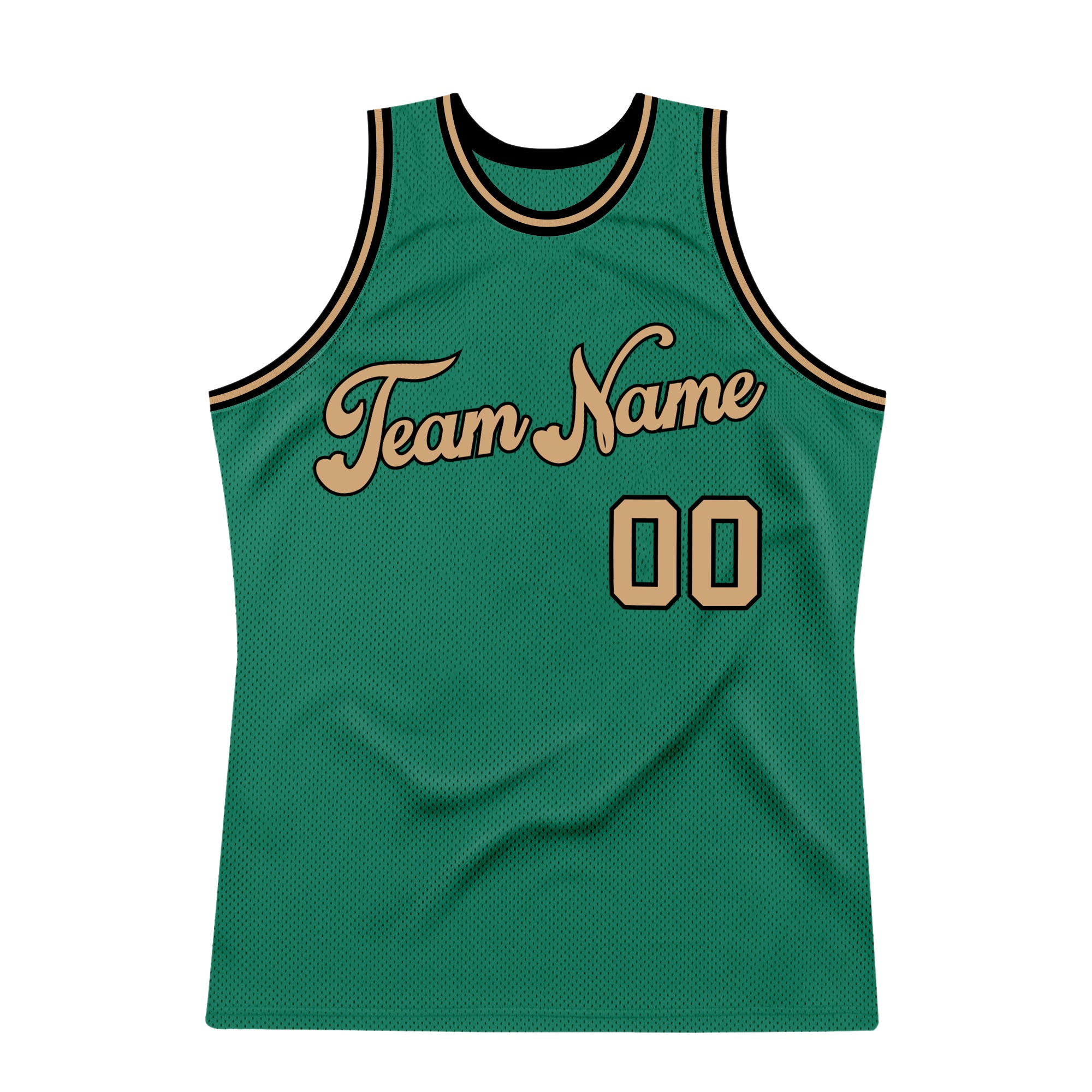 Personalized Kelly Green Old Gold-Black Authentic Throwback Basketball Jersey Personalized Kelly Green Basketball Jersey - Authentic Throwback in Old Gold and Black Personalized Kelly Green Old Gold-Black - Image 7