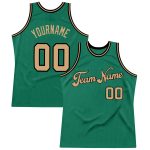 Personalized Kelly Green Basketball Jersey - Authentic Throwback in Old Gold and Black Personalized Kelly Green Old Gold-Black