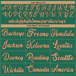 Custom Basketball Jersey with Personalized Name and Number in Kelly Green, Old Gold and Black, Authentic Throwback Design