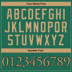 Custom Basketball Jersey with Personalized Name and Number in Kelly Green, Old Gold and Black, Authentic Throwback Design