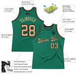 Personalized Kelly Green Basketball Jersey - Authentic Throwback in Old Gold and Black Personalized Kelly Green Old Gold-Black