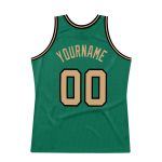 Personalized Kelly Green Basketball Jersey - Authentic Throwback in Old Gold and Black Personalized Kelly Green Old Gold-Black