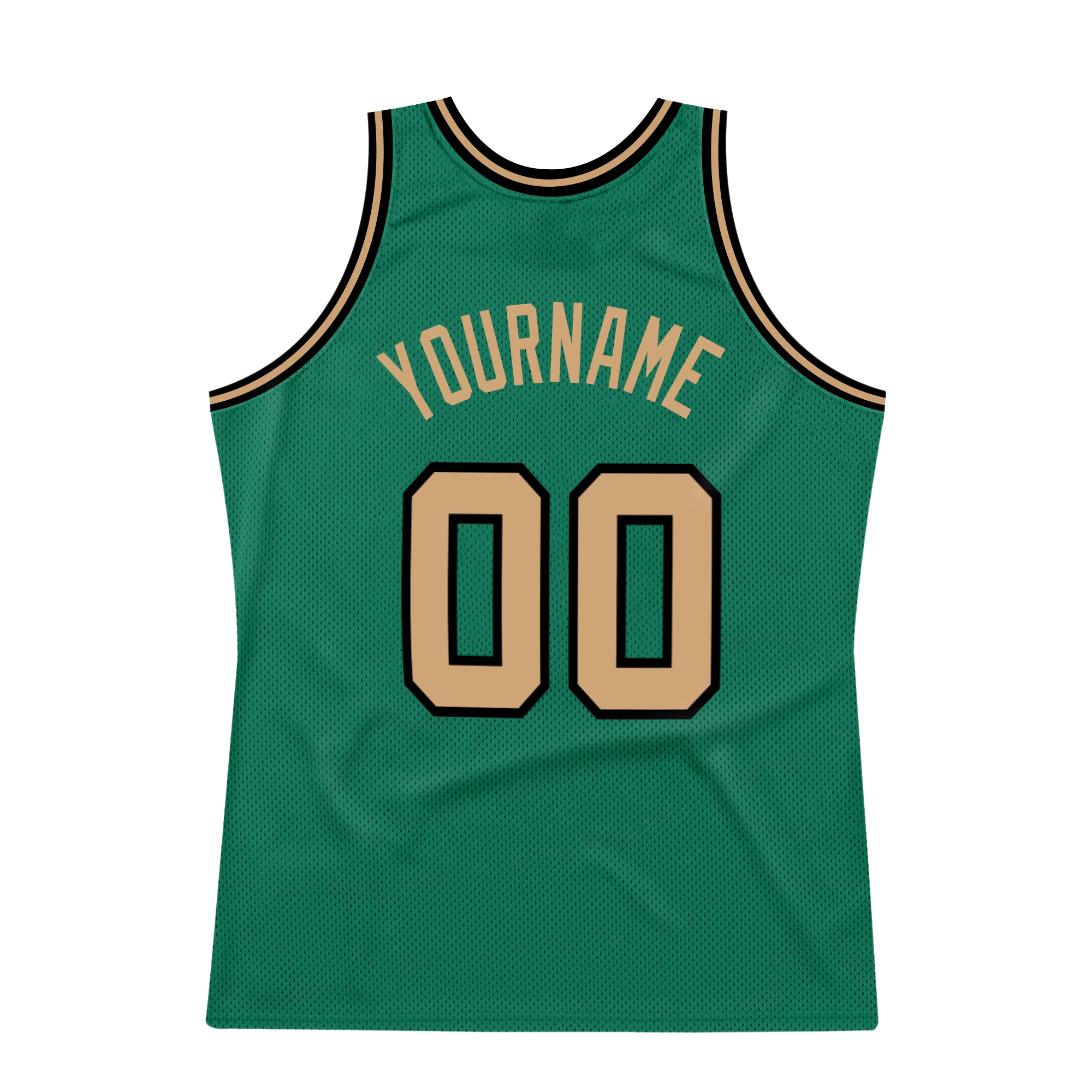 Personalized Kelly Green Old Gold-Black Authentic Throwback Basketball Jersey Personalized Kelly Green Basketball Jersey - Authentic Throwback in Old Gold and Black Personalized Kelly Green Old Gold-Black - Image 6