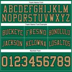 Personalized Authentic Throwback Basketball Shorts in Kelly Green, Old Gold, and Black Personalized Kelly Green Old Gold-Black