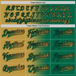 Custom Team Name Number Kelly Green Old Gold Black Bomber Full-Snap Varsity Jacket Gradient Fashion Personalized Kelly Green