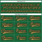Custom Name and Number Jersey - Personalized Hockey Lace Neck in Kelly Green and Old Gold-Black Personalized Kelly Green