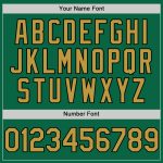 Custom Name & Number Authentic Baseball Jersey - Kelly Green, Old Gold & Black Line, Team Colors Personalized Kelly Green