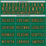 Personalized Throwback Football Jersey with Custom Name and Number in Kelly Green Old Gold-Black Mesh Personalized Kelly
