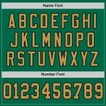 Personalized Throwback Football Jersey with Custom Name and Number in Kelly Green Old Gold-Black Mesh Personalized Kelly