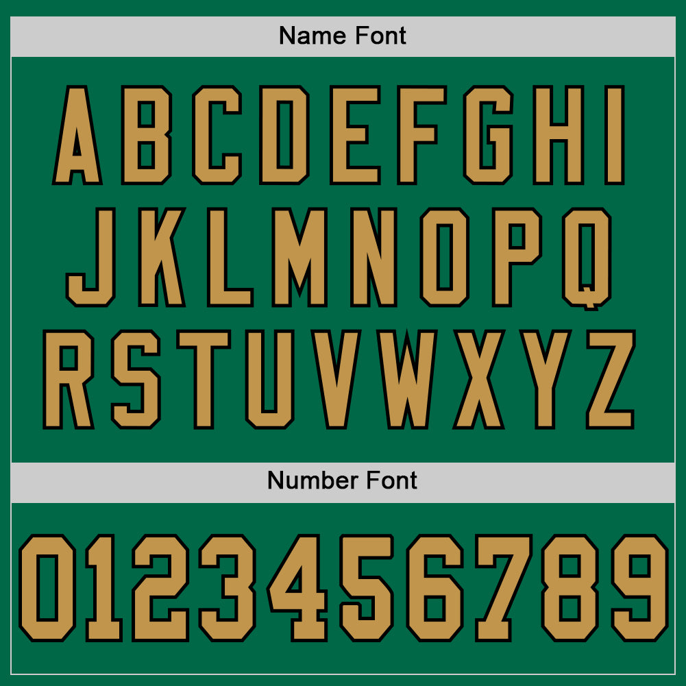 Personalized Kelly Green Old Gold-Black Mesh Authentic Throwback Football Jersey Team Custom Name and Number Personalized Throwback Football Jersey with Custom Name and Number in Kelly Green Old Gold-Black Mesh Personalized Kelly - Image 4