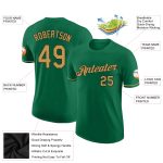 Personalized Performance T-Shirt in Kelly Green and Old Gold-Black Colors Personalized Kelly Green Old Gold-Black Performance