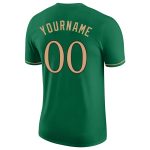 Custom Personalized Team T-Shirt with Name and Number in Kelly Green and Old Gold-Black Performance Fabric Personalized Kelly