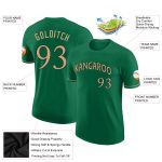 Custom Personalized Team T-Shirt with Name and Number in Kelly Green and Old Gold-Black Performance Fabric Personalized Kelly