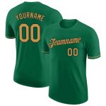 Personalized Performance T-Shirt in Kelly Green and Old Gold-Black Colors Personalized Kelly Green Old Gold-Black Performance