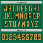 Personalized Unisex Softball Jersey in Kelly Green Old Gold-Black Two-Button Design Personalized Kelly Green Old Gold-Black
