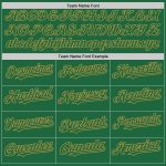 Custom Name and Number Kelly Green Old Gold Throwback Baseball Jersey - Authentic Mesh Team Apparel Personalized Kelly Green