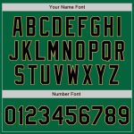 Custom Team Softball Jersey, Personalized Unisex Two-Button, Kelly Green & Old Gold Pinstripe, Custom Name & Number Personalized