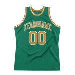 Custom Name & Number Basketball Jersey - Personalized Kelly Green & Old Gold-White Authentic Throwback Jersey Personalized