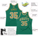 Custom Name & Number Basketball Jersey - Personalized Kelly Green & Old Gold-White Authentic Throwback Jersey Personalized