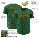 Custom Name and Number Authentic Baseball Jersey, Personalized 3D Pattern in Kelly Green and Orange - Team Apparel Personalized