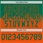 Custom Name Number Baseball Jersey - Personalized 3D Gradient Square Shapes in Kelly Green and Orange Design Personalized