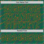 Custom Baseball Jersey with Personalized Name & Number - Kelly Green & Orange 3D Pattern Slant Lines Design Personalized