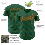 Custom Baseball Jersey with Personalized Name & Number - Kelly Green & Orange 3D Pattern Slant Lines Design Personalized