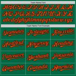 Custom Name and Number Baseball Jersey - Authentic Sleeveless in Kelly Green, Orange, and Black Personalized Kelly Green