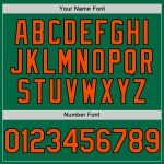 Custom Name and Number Baseball Jersey - Authentic Sleeveless in Kelly Green, Orange, and Black Personalized Kelly Green