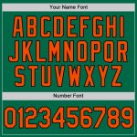Custom Name and Number Authentic Throwback Baseball Jersey - Kelly Green and Orange-Black Team Jersey Personalized Kelly