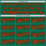 Custom Name and Number Authentic Throwback Baseball Jersey - Kelly Green and Orange-Black Team Jersey Personalized Kelly