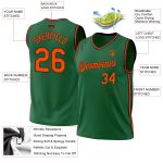 Personalized Authentic Basketball Jersey - Kelly Green Orange Black Throwback Design Personalized Kelly Green Orange-Black