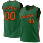 Personalized Authentic Basketball Jersey - Kelly Green Orange Black Throwback Design Personalized Kelly Green Orange-Black