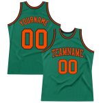 Custom Authentic Basketball Jersey with Personalized Name and Number - Kelly Green Orange-Black Throwback Style Personalized
