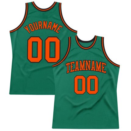 Custom Authentic Basketball Jersey with Personalized Name and Number - Kelly Green Orange-Black Throwback Style Personalized